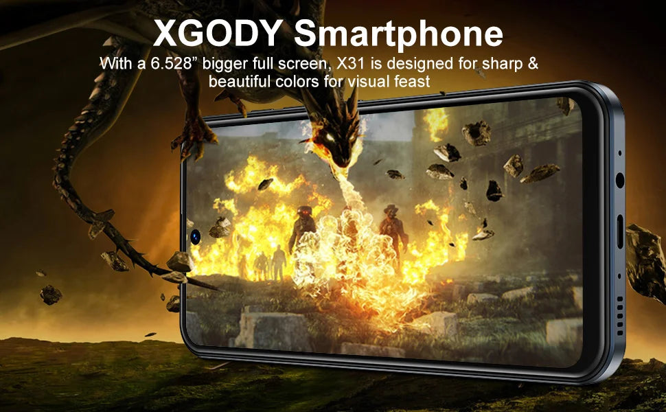 2025 New XGODY Smartphone Android,6.5 inch Screen,3GB+64GB ROM