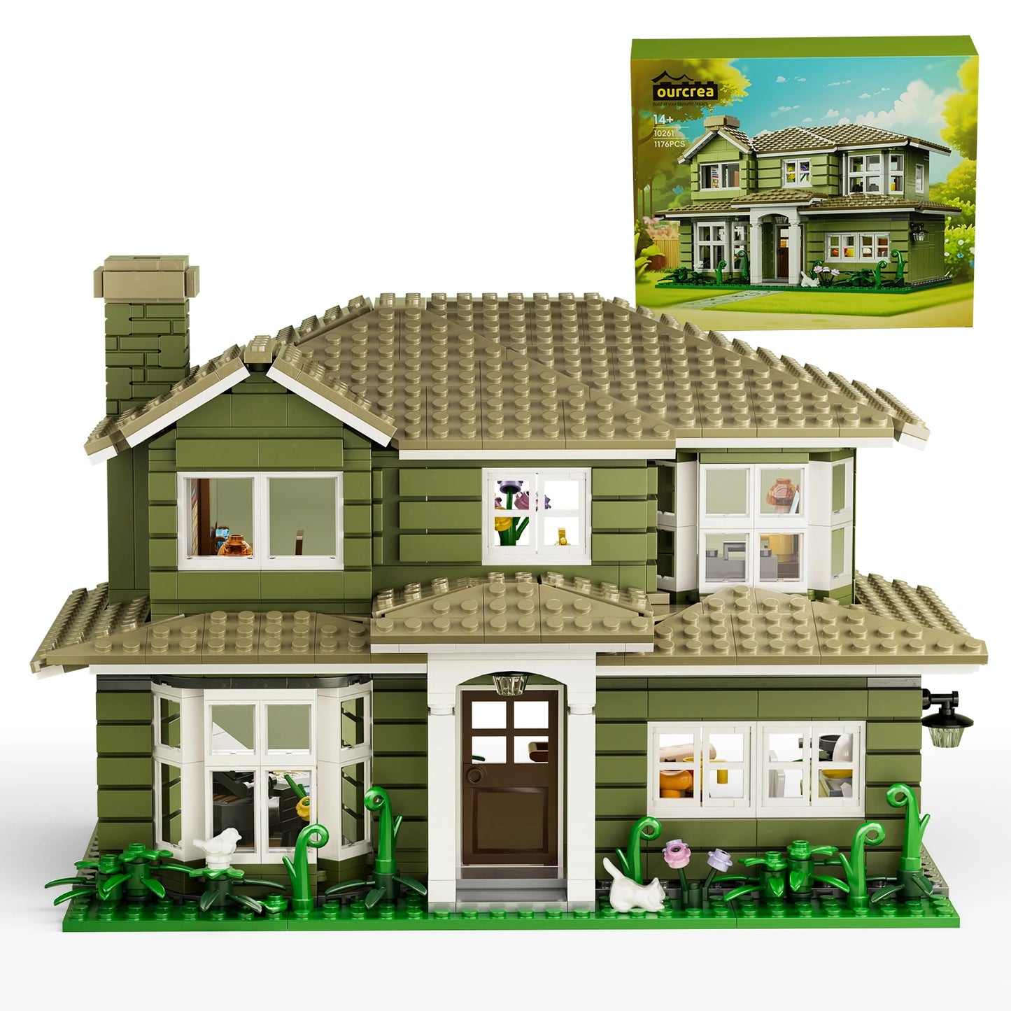 Dunphy House Building Blocks Set Modern Architecture Collection (1176 PCS) -  BigGreenBear.com Building Toys 124.32 USD Big Green Bear