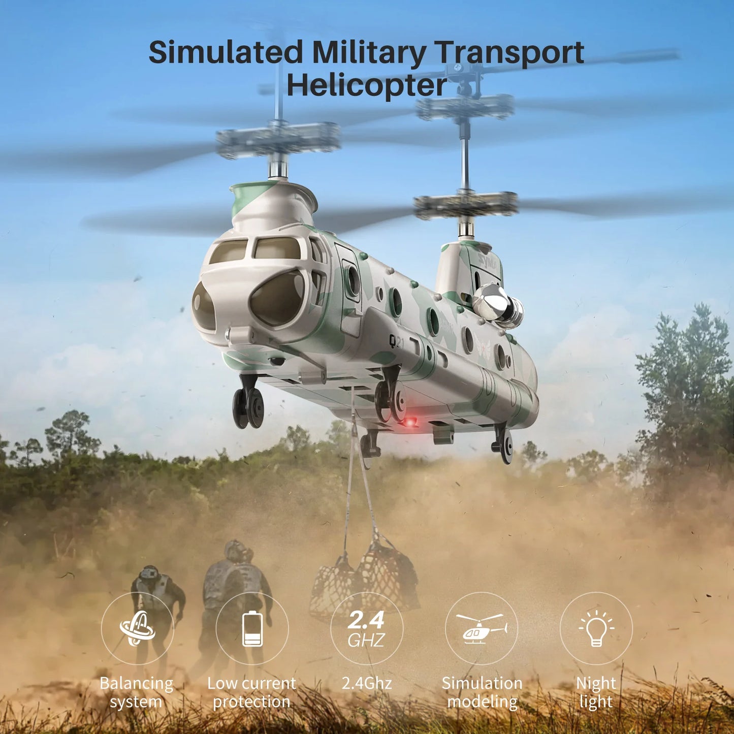 SYMA RC Helicopter Toy, Remote Control Helicopter Q21 Aircraft CH-47