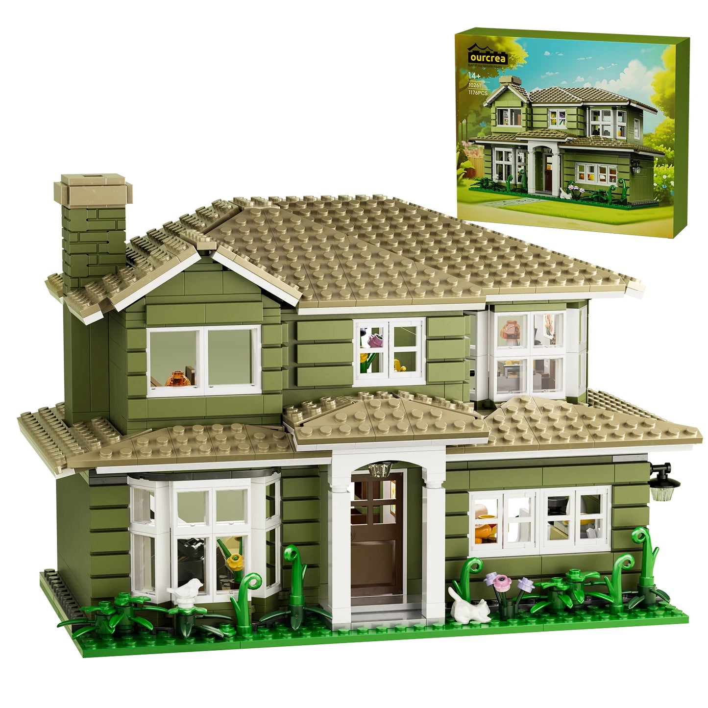 Dunphy House Building Blocks Set Modern Architecture Collection (1176 PCS) -  BigGreenBear.com Building Toys 124.32 USD Big Green Bear