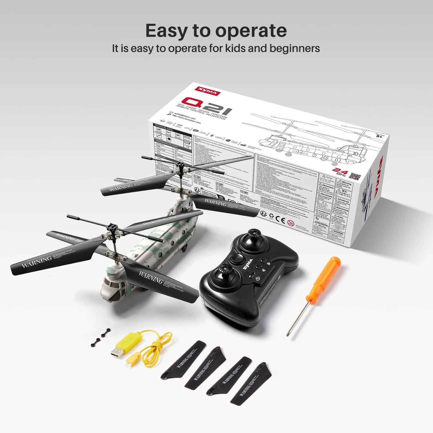 SYMA RC Helicopter Toy, Remote Control Helicopter Q21 Aircraft CH-47