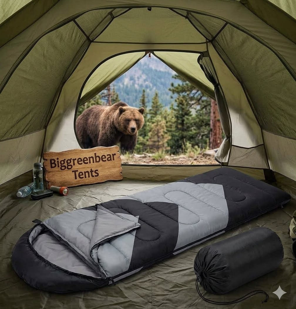 3-Season Waterproof Kids & Adults Camping Sleeping Bag – Big Green Bear