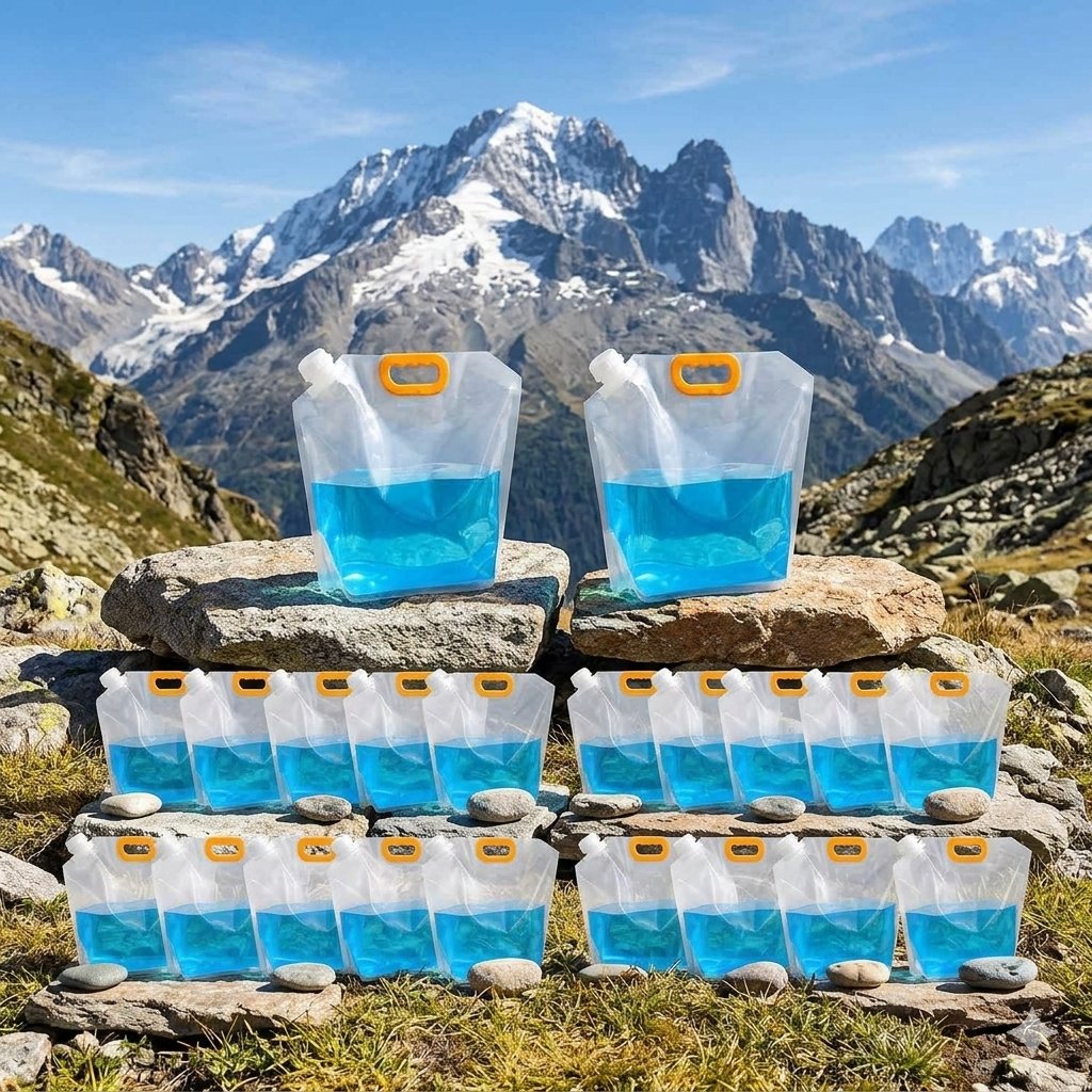 【新品未開封】THE POWERFUL HYDRATION COLLECTION 1.3G Collapsible Water Bag 20-Pack | Camping Emergency Jug – Big