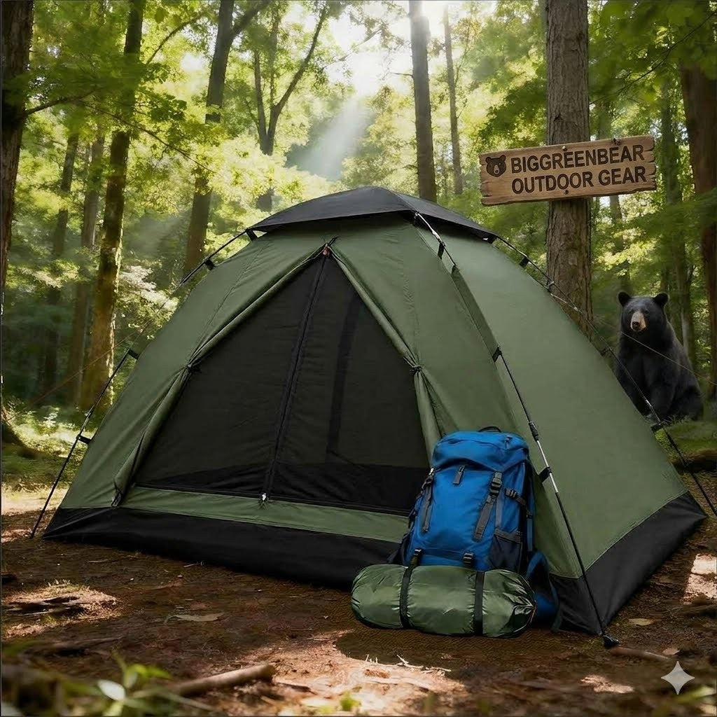 Ultralight 1-5 Person Waterproof Camping Tent – Big Green Bear