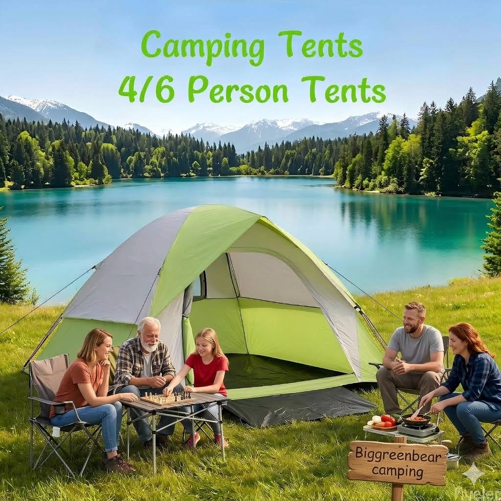 XL Camping Tents 4/6 Person Waterproof Double Layer Dome