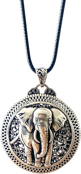 Handmade Sterling Silver plated Tibetan Good Lucky Elephant Pendant Necklace
