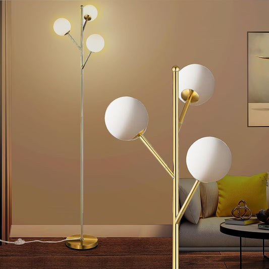 NEW 3-Globe Tree Floor Lamp Gold Floor Lamp 70"H -  BigGreenBear.com Lighting 69.99 USD Big Green Bear