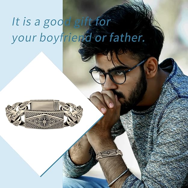NEW! Men Chain Bracelet Watch Vintage Mayan Style Lind Bracelets Hip Hop Jewelry - BigGreenBear.com jewelry 24.50 USD Big Green Bear