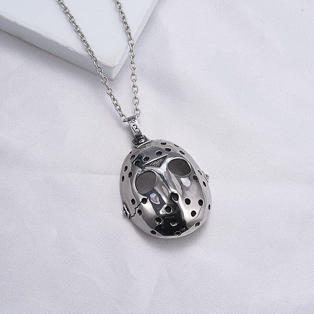 Horror Movies Jason Mask Stainless Steel Necklace Friday the 13th - BigGreenBear.com jewelry 18.99 USD Big Green Bear