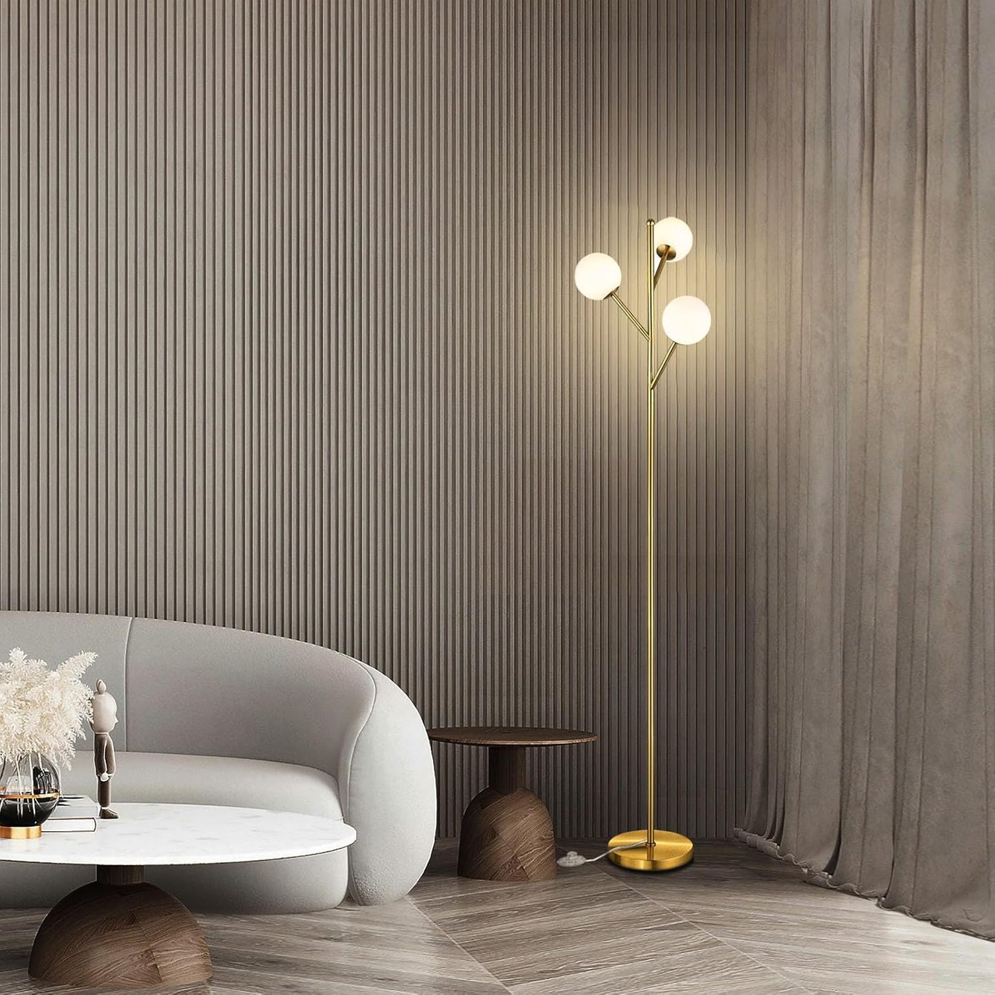 NEW 3-Globe Tree Floor Lamp Gold Floor Lamp 70"H -  BigGreenBear.com Lighting 69.99 USD Big Green Bear