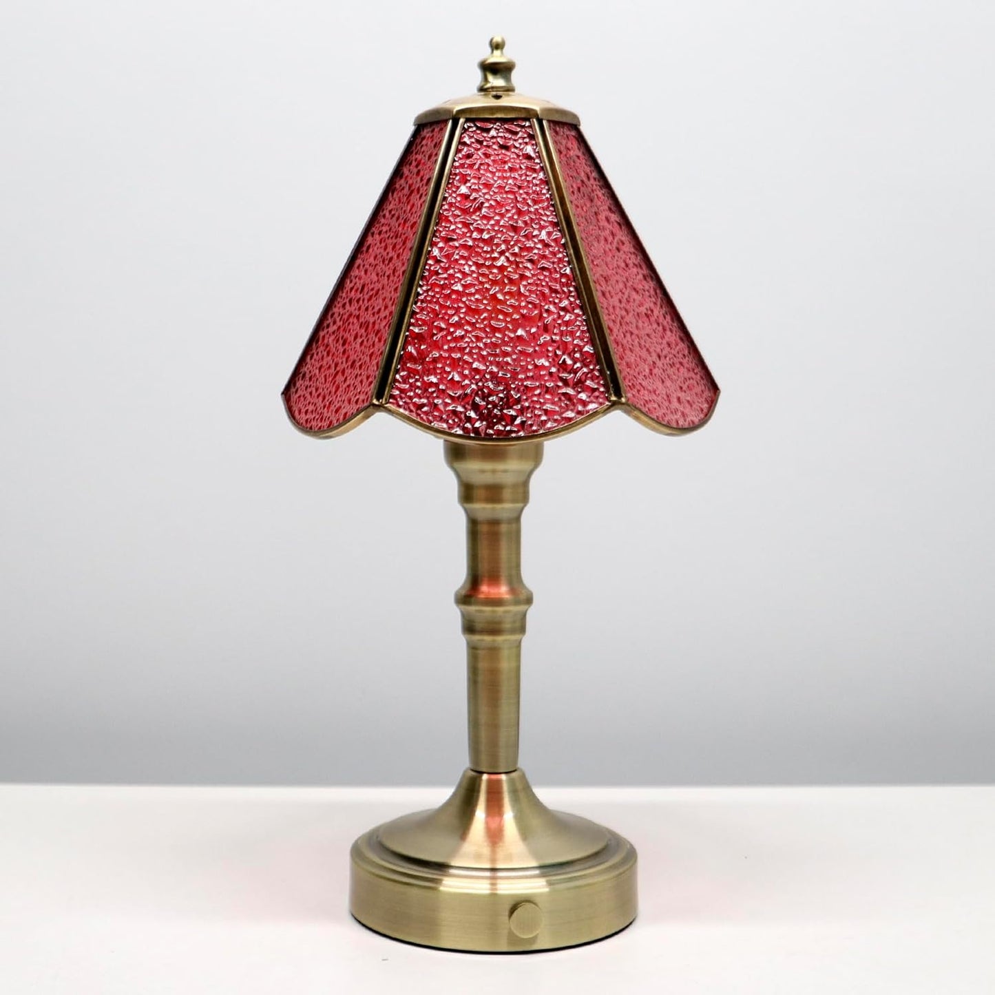 Stained Glass Touch Table Lamp 3-Way Dimmable (Pink Diamond Glass) 12" High - BigGreenBear.com table lamp 39.99 USD Big Green Bear