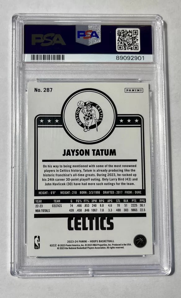 PSA 10 JAYSON TATUM 2023-24 NBA Hoops TEAL EXPLOSION #287 - BigGreenBear.com Basketball cards 69.00 USD Big Green Bear