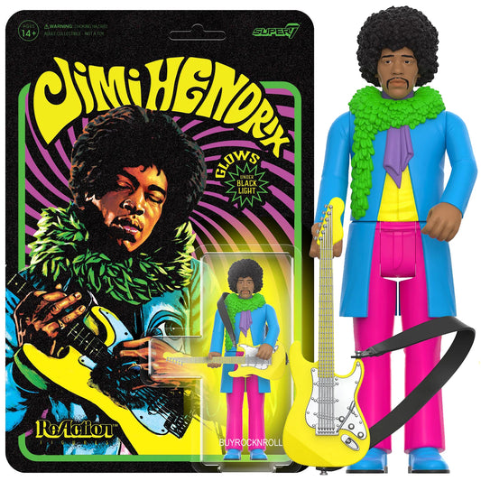 Super7 Jimi Hendrix Blacklight (are You Experienced) - 3.75" -  BigGreenBear.com Action Figure 29.99 USD