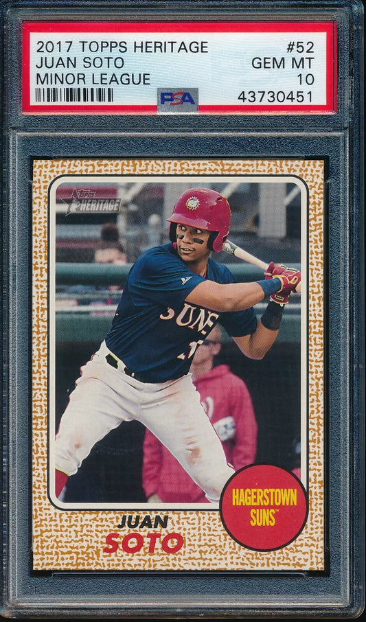 JUAN SOTO 2017 Topps Heritage Minor League Rookie Card #52 PSA 10 GEM MINT -  BigGreenBear.com Baseball cards 269.89
