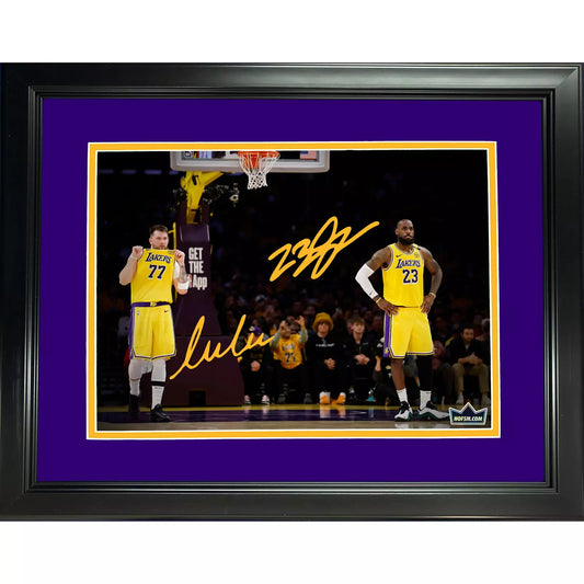 Framed Luka Doncic & LeBron James Lakers Dual Facsimile Auto 11"x14" Photo -  BigGreenBear.com Basketball Memorabilla 78.23 USD Big Green Bear