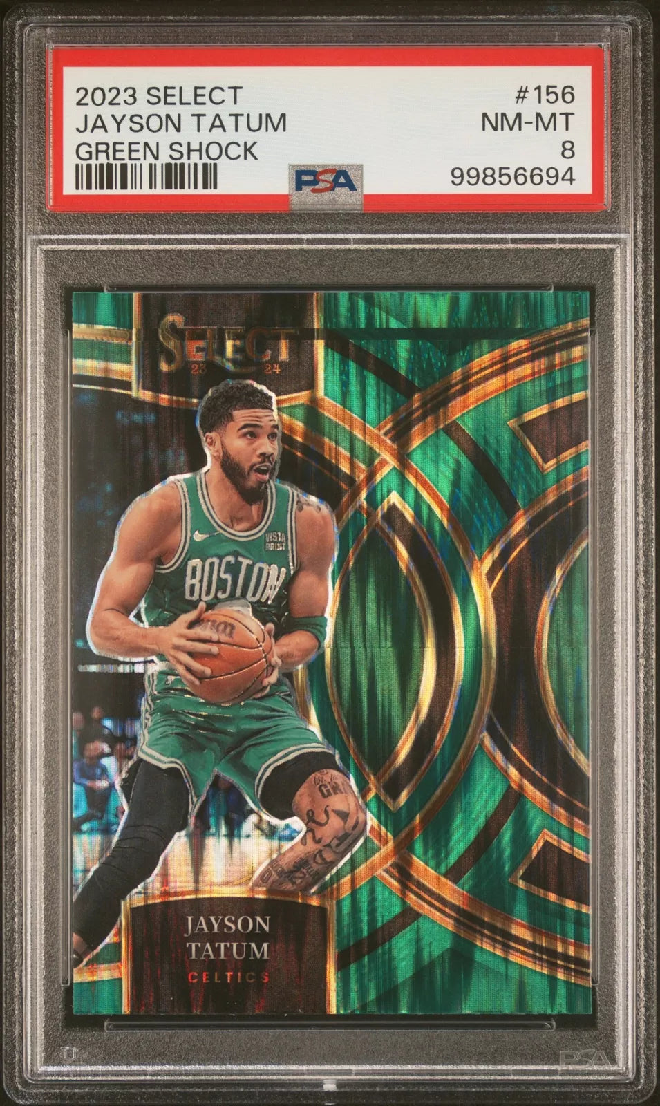 2023 PANINI SELECT #156 JAYSON TATUM GREEN SHOCK PSA 8