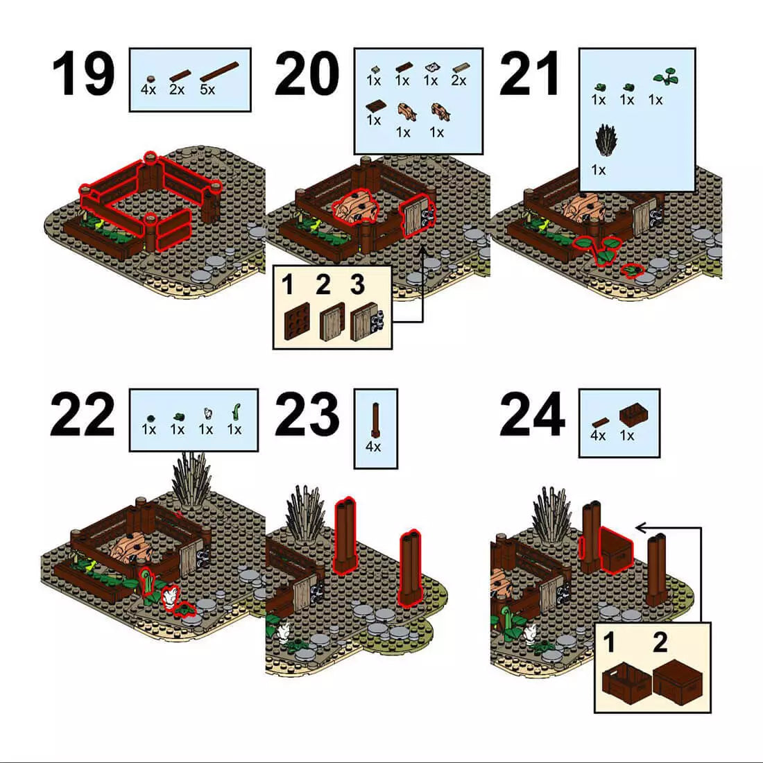 MOC creative expert creative Butcher's Yard Medieval Model Building Blocks - BigGreenBear.com Building Toys 29.95 USD Big Green Bear
