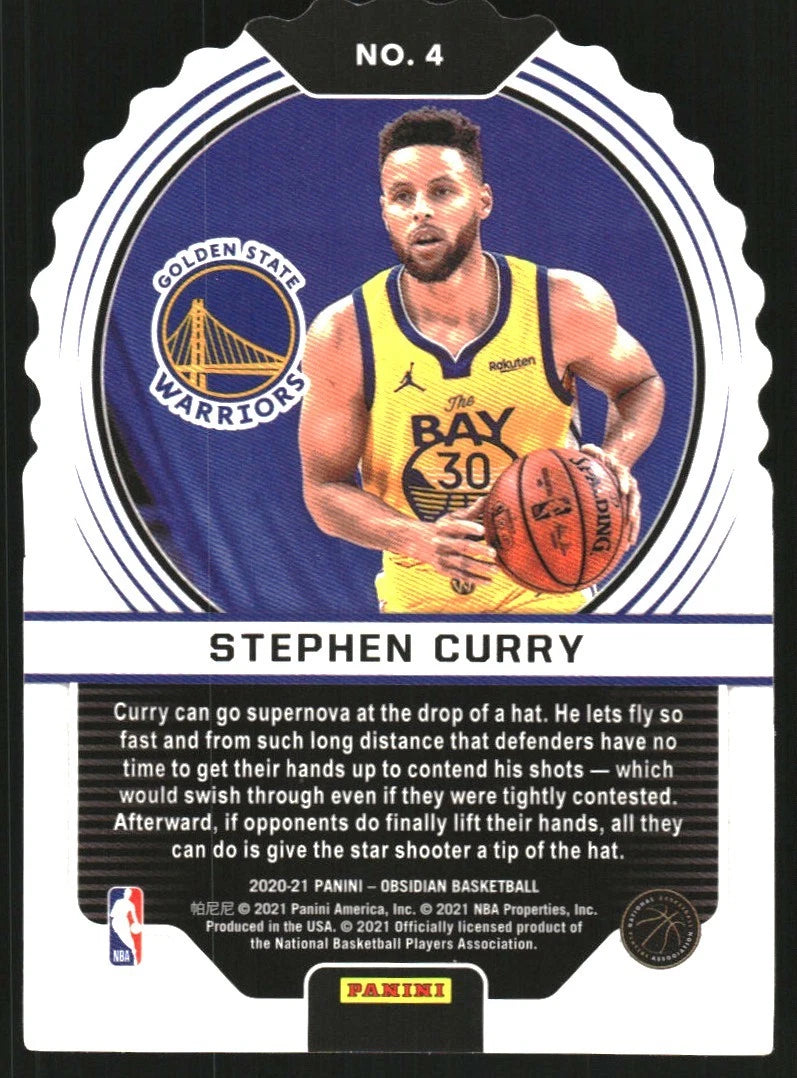 2020-21 Panini Obsidian Supernova Electric Etch Red Flood #4 Stephen Curry