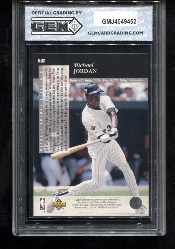 Michael Jordan 1993-94 Upper Deck SE #MJR1 Retirement Card Bulls GEM MINT 10