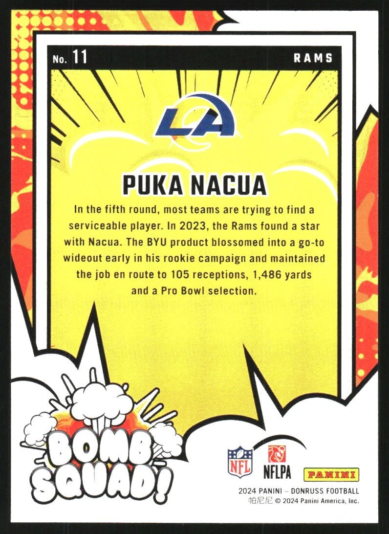 2024 Donruss Bomb Squad #11 Puka Nacua - BigGreenBear.com Football card 2.29 USD Big Green Bear