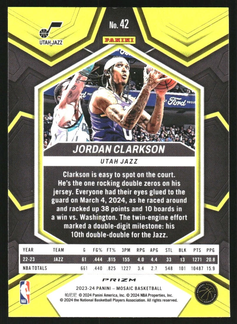2023-24 Panini Mosaic Mosaic Reactive Blue #42 Jordan Clarkson - BigGreenBear.com Basketball cards 0.99 USD Big Green Bear