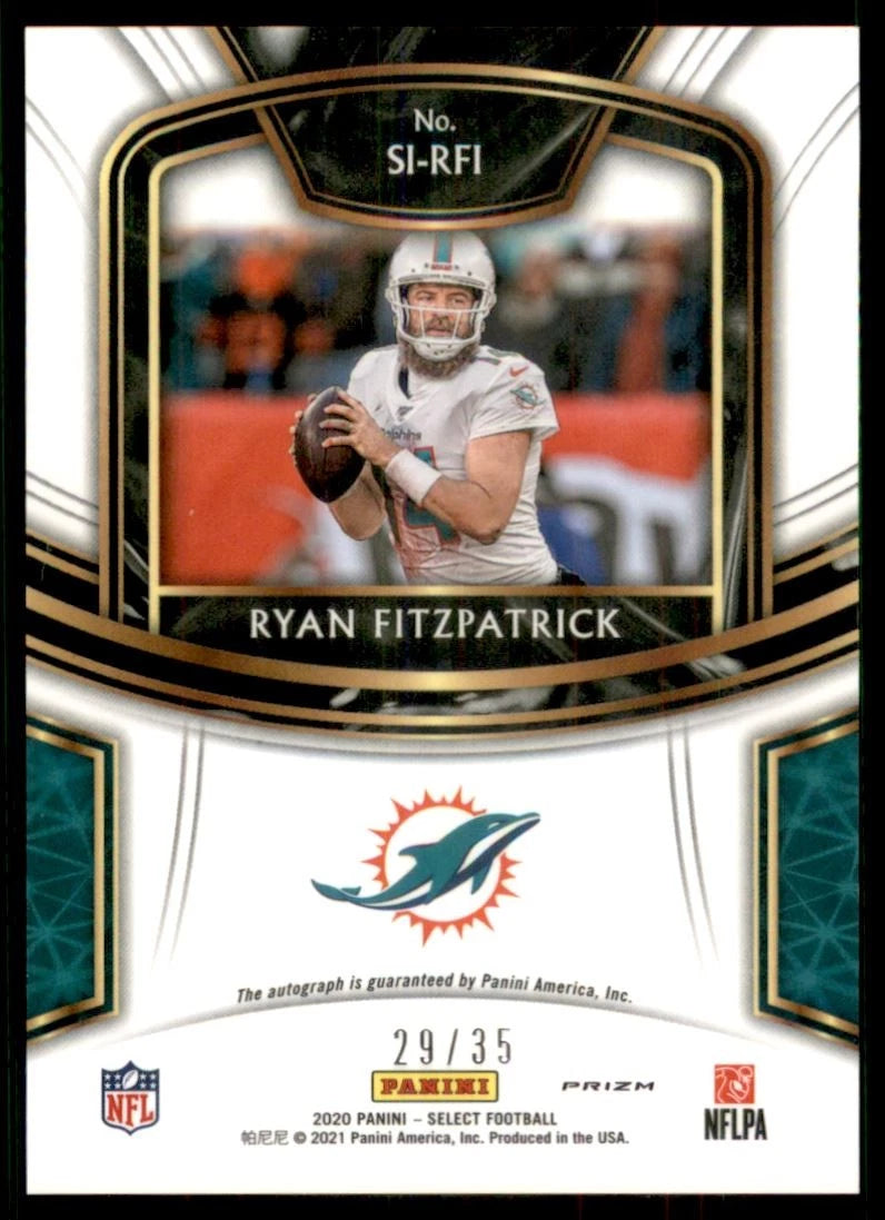 2020 Select Signatures Prizm Light Blue #14 Ryan Fitzpatrick Autograph /35 - BigGreenBear.com Football card 79.99 USD Big Green Bear
