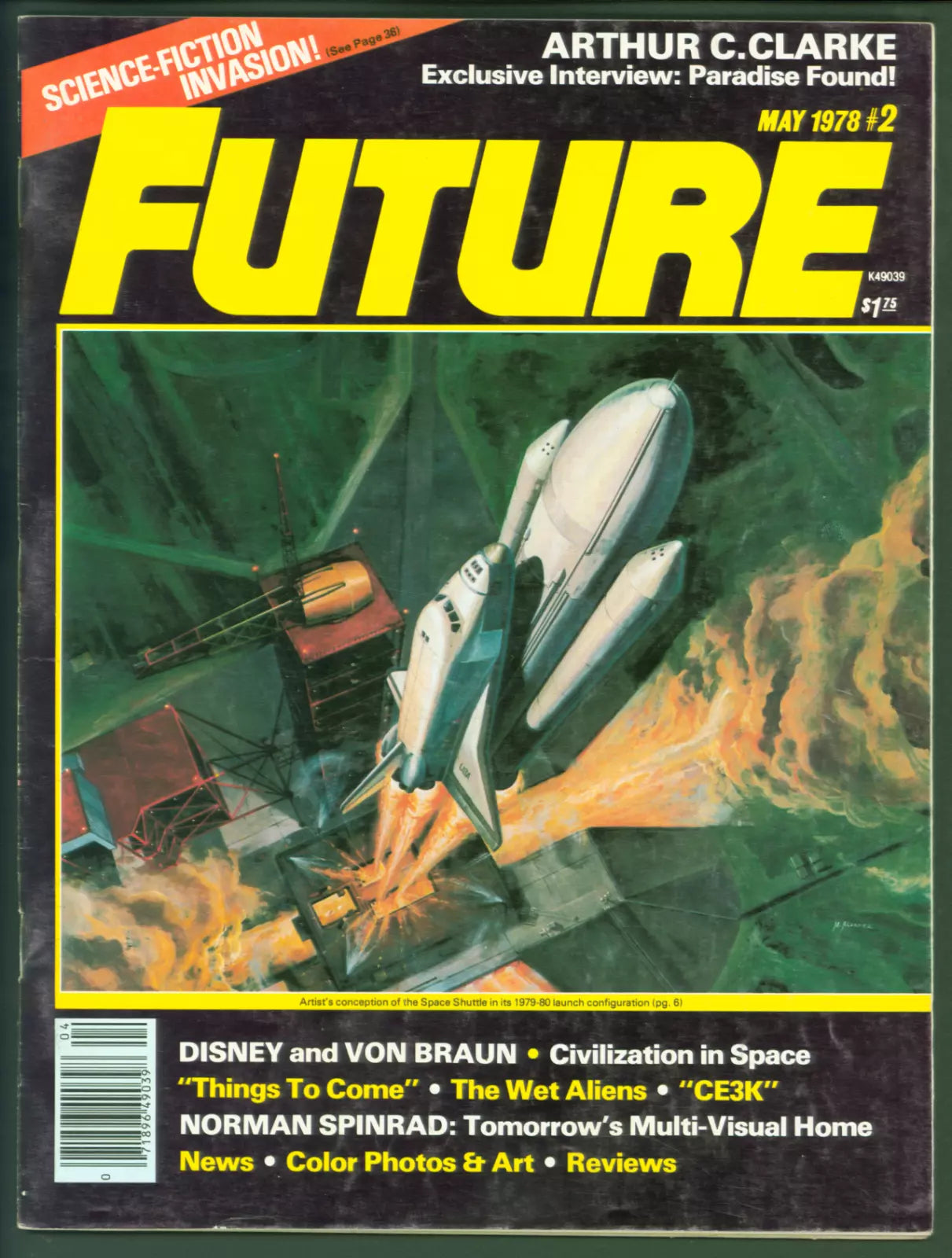 Vintage 1978 Future Magazine #2 Space Shuttle Cover Art Arthur C. Clark