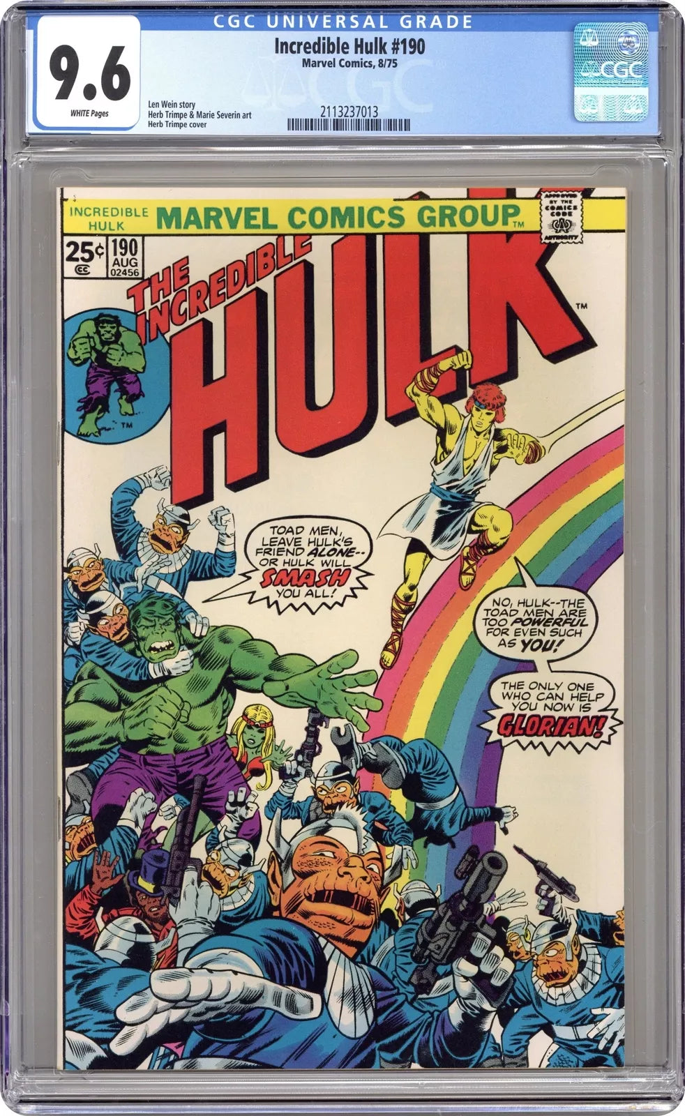 1975 Incredible Hulk #190 CGC 9.6 - BigGreenBear.com Comic 88.50 USD Big Green Bear