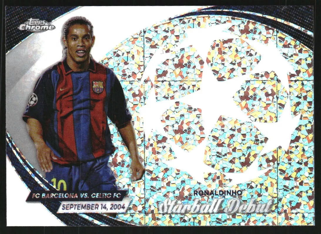 2023-24 Topps Chrome UEFA Club Starball Debuts #SD12 Ronaldinho - BigGreenBear.com Soccer Cards 3.65 USD Big Green Bear