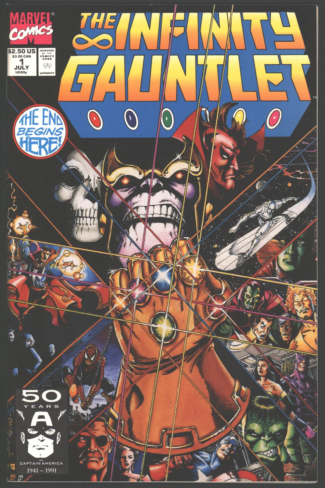 The Infinity Gauntlet #1-6 Marvel Comics (1991) Complete Mini Series Set! - BigGreenBear.com Comic 74.00 USD