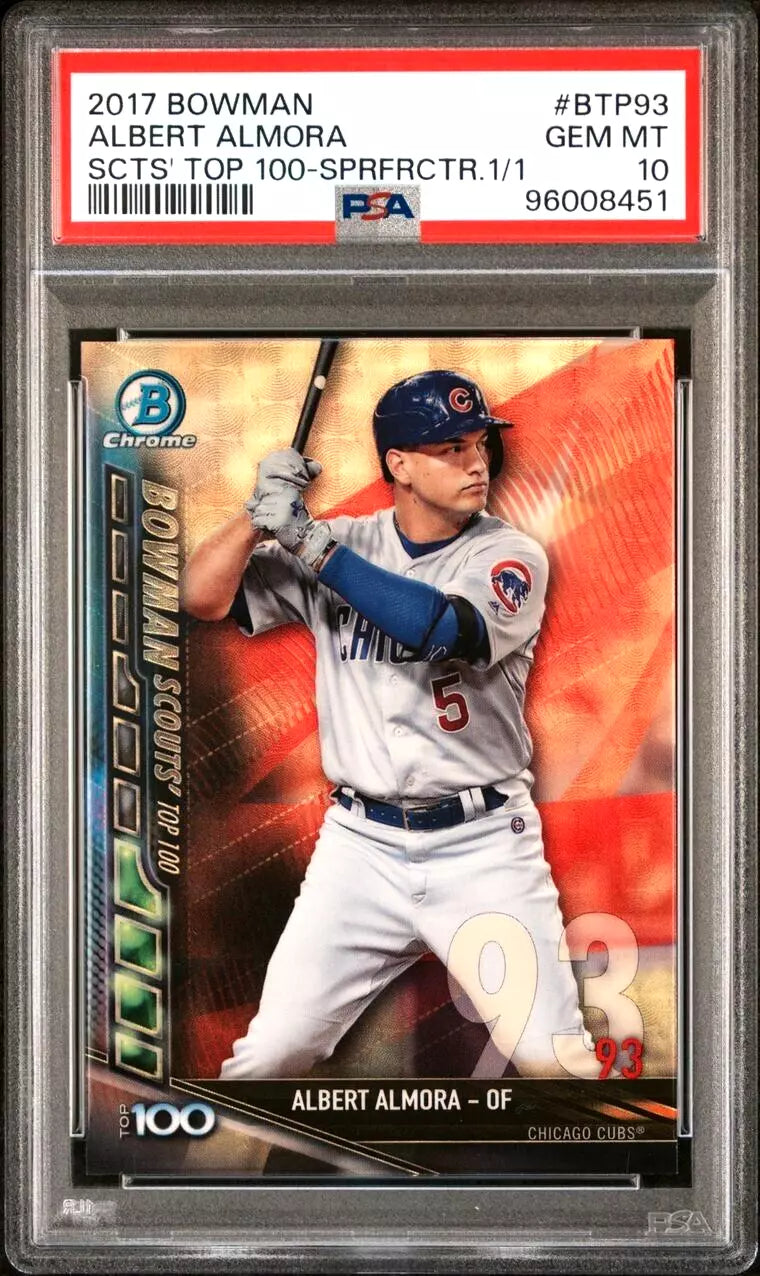 2017 Bowman Chrome #1/1 SuperFractor Albert Almora Rookie RC 2016 Cubs WS PSA 10 - BigGreenBear.com Baseball cards 269.99