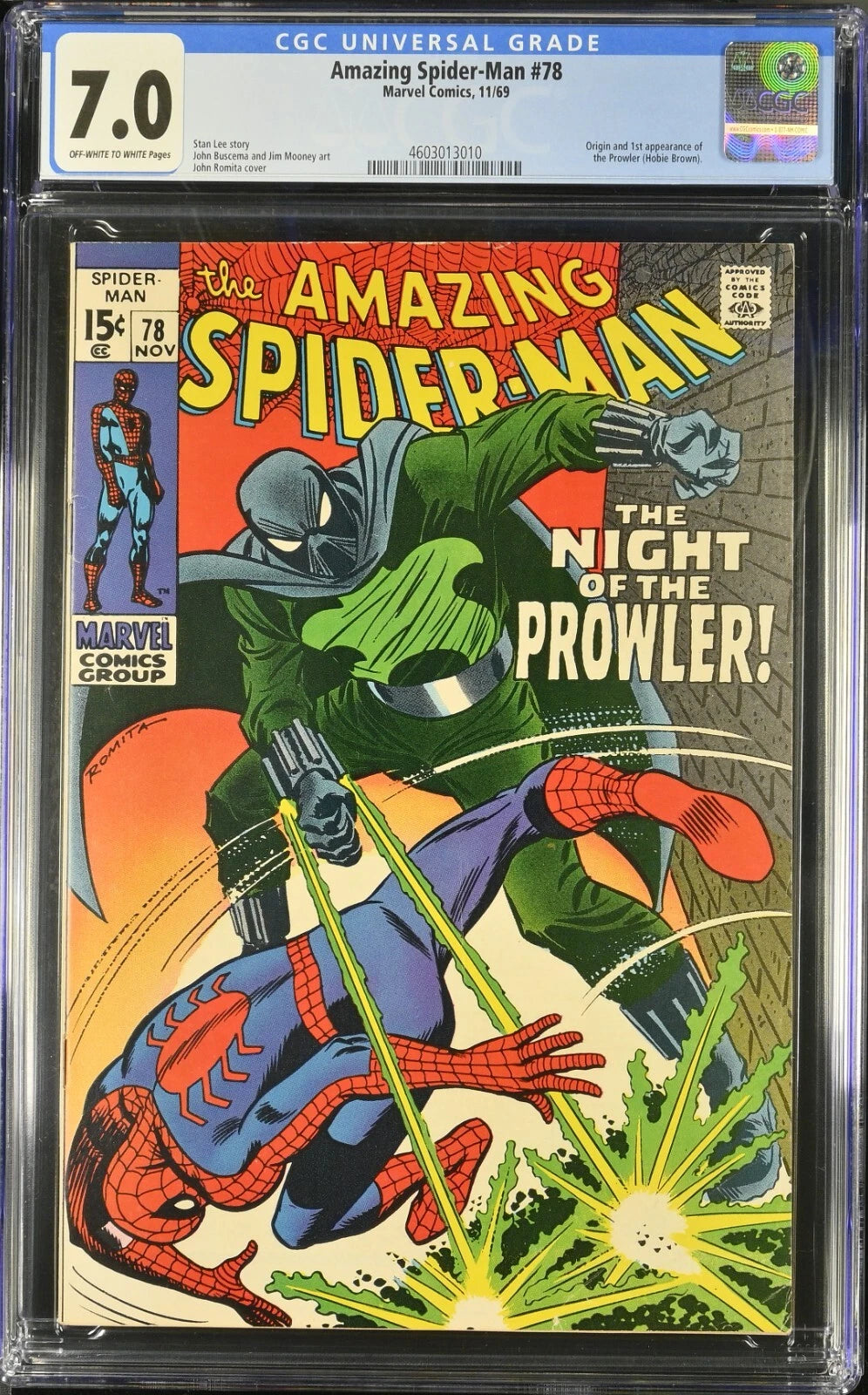 Amazing Spider-Man #78 (1969) Key 1st Appearance The Prowler CGC 7.0 - BigGreenBear.com Comic 239.89 USD Big Green Bear