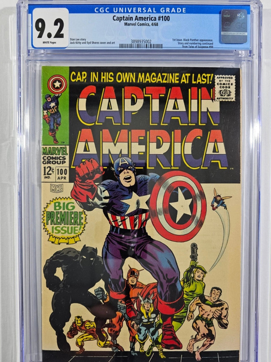 Captain America #100 Marvel Comics 1968 1st Issue CGC 9.2 - BigGreenBear.com Comic 2479.00