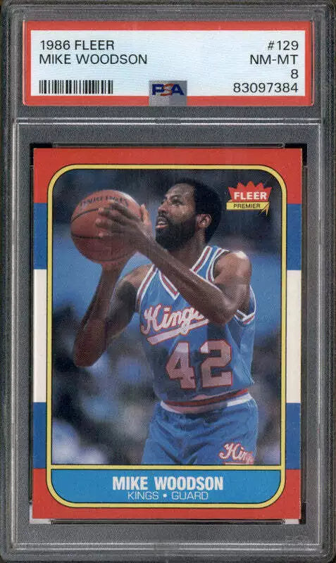 1986 Fleer #129 Mike Woodson PSA 8