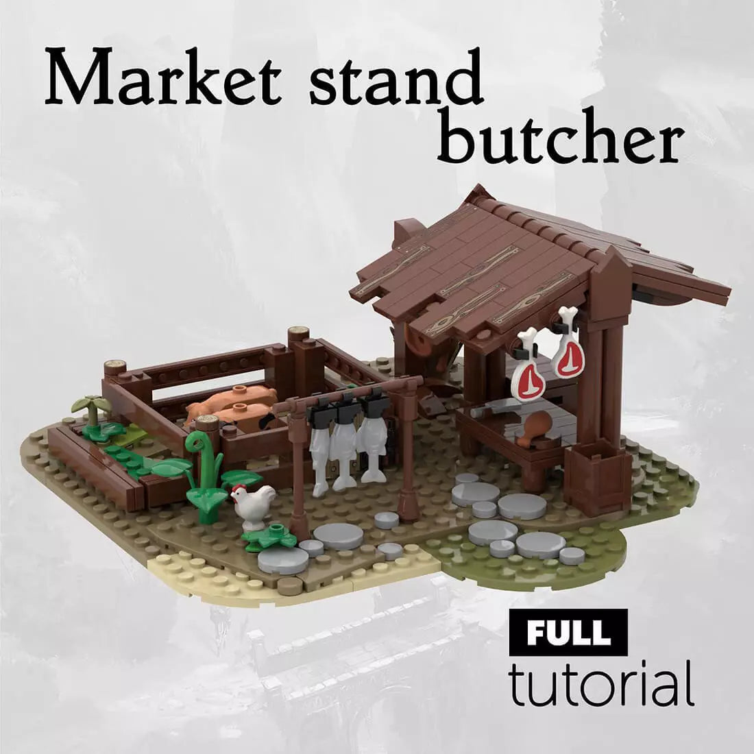MOC creative expert creative Butcher's Yard Medieval Model Building Blocks - BigGreenBear.com Building Toys 29.95 USD Big Green Bear