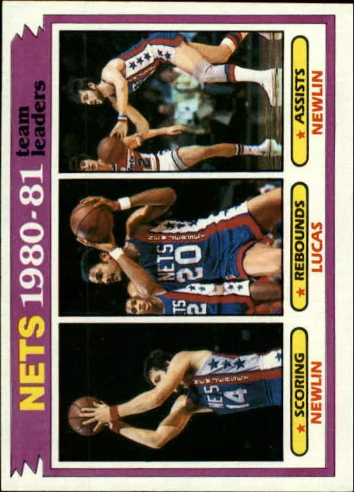 1981-82 Topps Nets Basketball Card #57 Mike Newlin/Maurice Lucas/Mike Newlin TL
