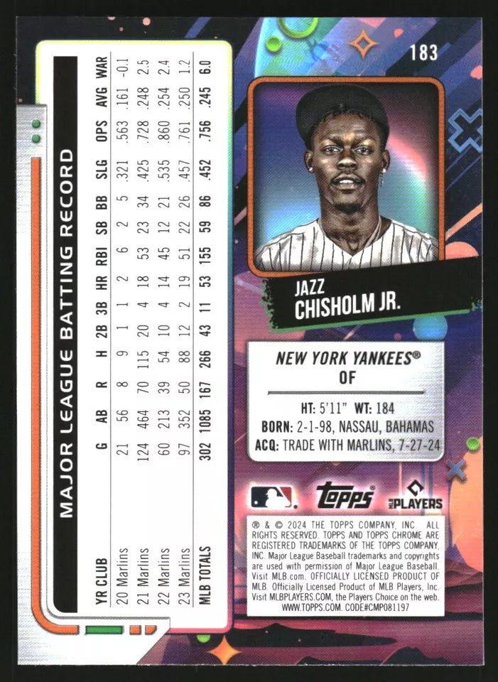 2024 Topps Cosmic Chrome #183 Jazz Chisholm Jr.