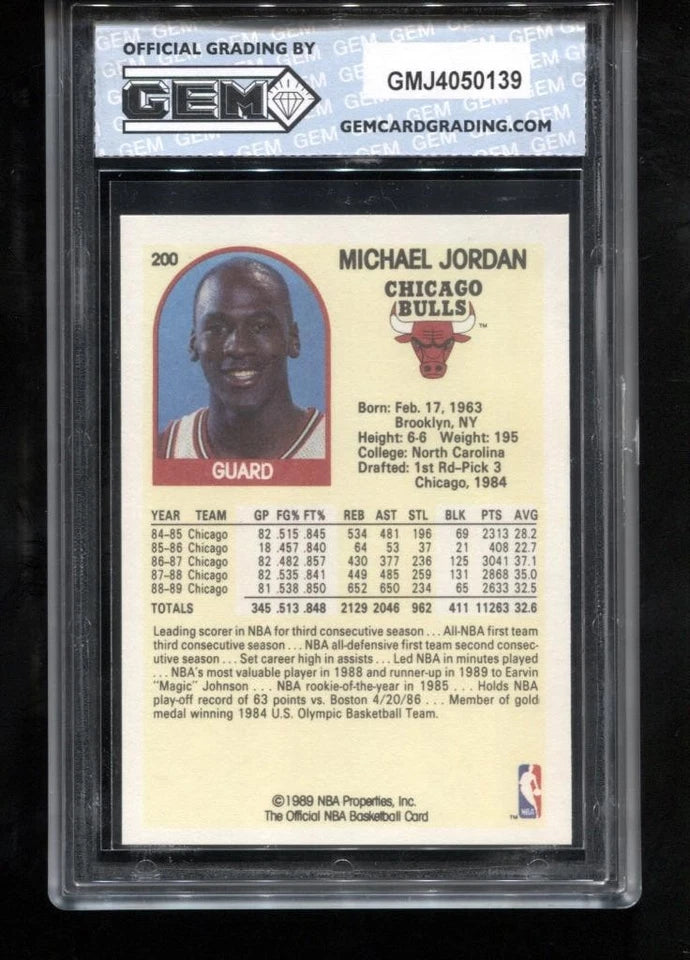 Michael Jordan 1989-90 Hoops #200 Chicago Bulls GEM MINT 10