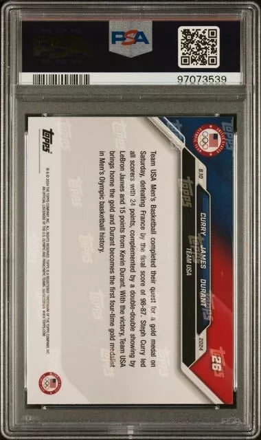 2024 Topps Now Olympics #26 Stephen (Steph) Curry LeBron James Kevin Durant
