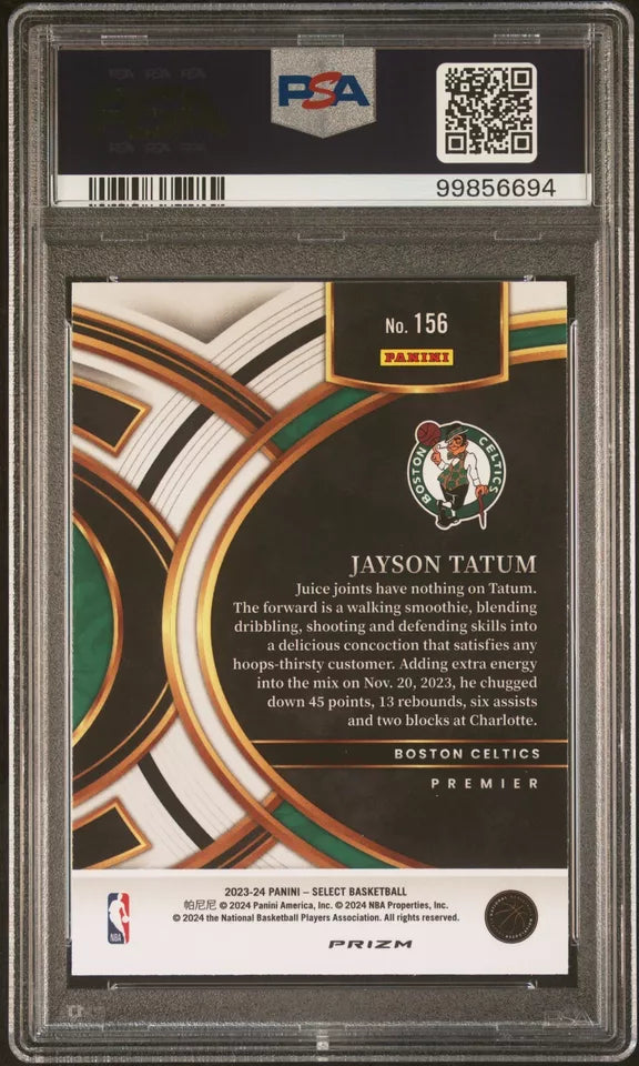 2023 PANINI SELECT #156 JAYSON TATUM GREEN SHOCK PSA 8