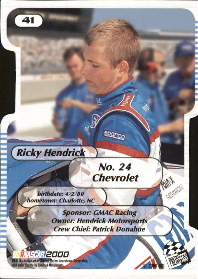 2000 Press Pass Trackside Die Cuts #41 Ricky Hendrick