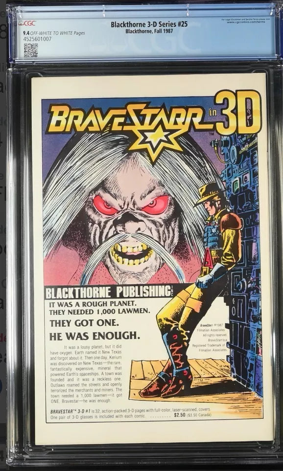 1987 Blackthorne 3D series #25 Transformers #1 In 3-D CGC 9.4 - BigGreenBear.com Comic 84.00 USD Big Green Bear