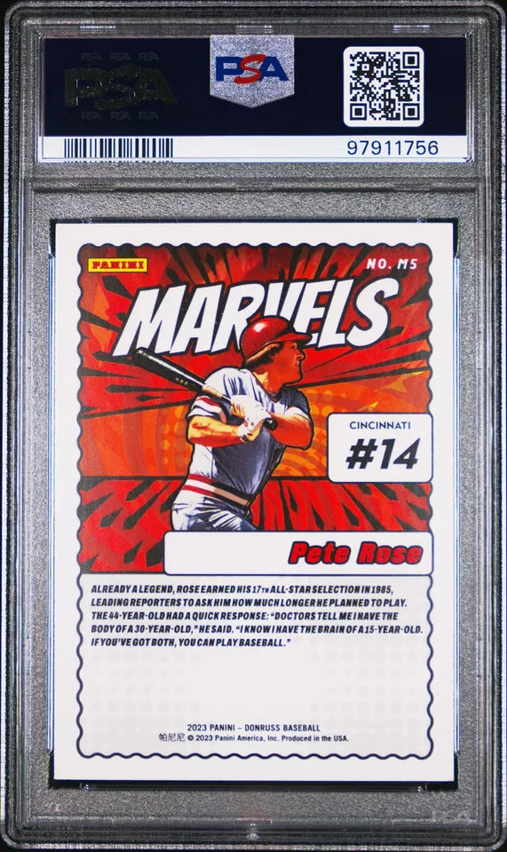 2023 PANINI DONRUSS MARVELS #M5 PETE ROSE MARVELS RAPTURE PSA 8