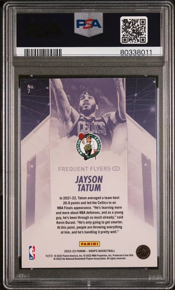 2022 Panini NBA Hoops JAYSON TATUM #7 PSA 10 WINTER - FREQUENT FLYERS