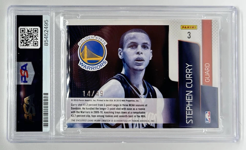 Stephen Curry Signed 2010-11 Panini Prestige Patch /49 ROOKIE UNIFORM PSA/DNA - BigGreenBear.com Basketball cards 1689.00