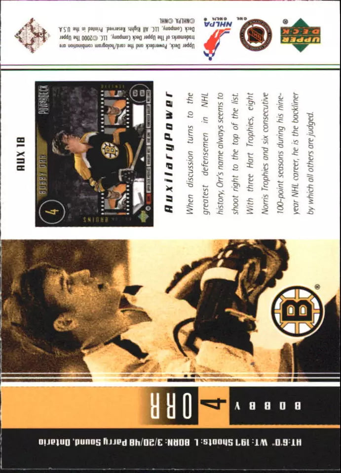 1999-00 (BRUINS) Upper Deck PowerDeck Auxiliary #18 Bobby Orr