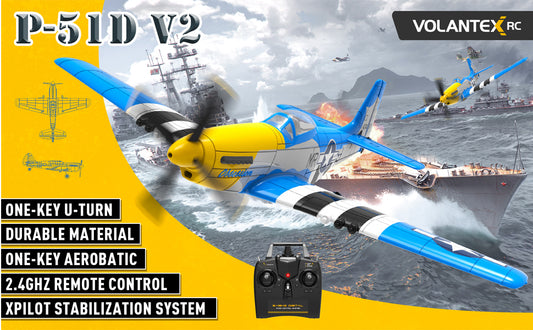 Volantex RC Planes for Adults,P-51 RTF RC Airplane,One-Key Aerobatic