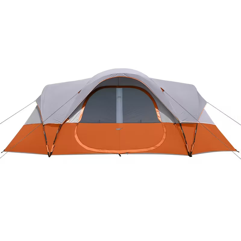 Orange and gray tent on a white background
