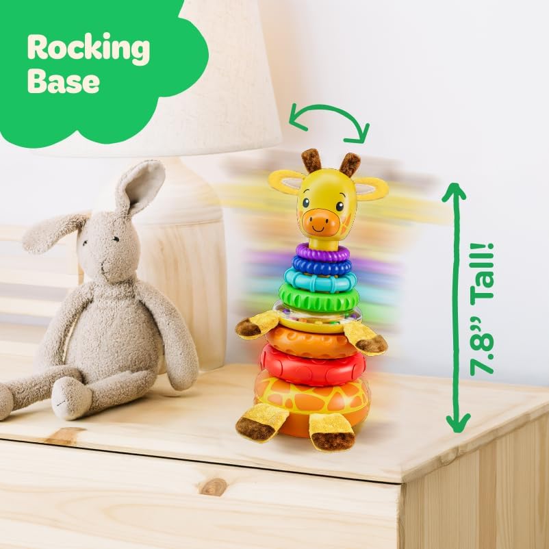 Stacking Toy, Includes 7 Unique Rings, Montessori Development