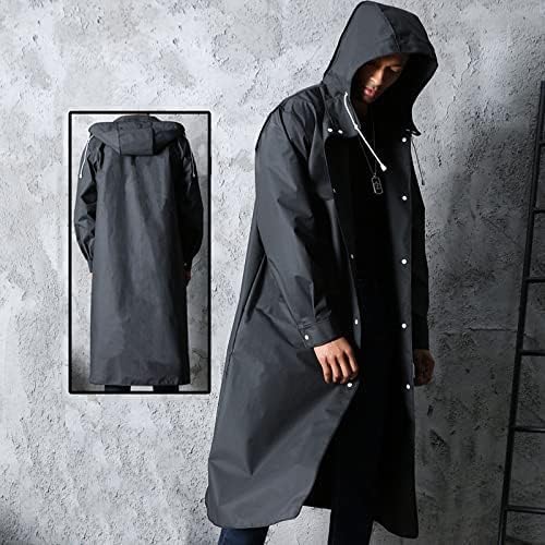 Men's Long Waterproof Raincoat | Hooded Hiking Jacket